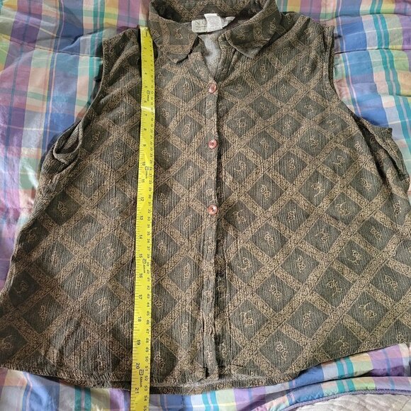 Vintage Norton McNaughton Sleeveless Button Up Size Large - Picture 9 of 9